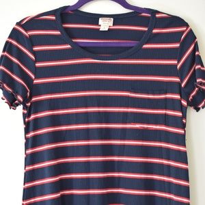 Red, white and Blue stripped dress size L